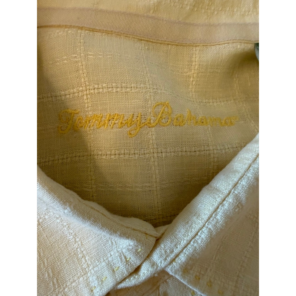 Tommy Bahama men's yellow 100 % linen casual coastal shirt size 2XB - Picture 9 of 10